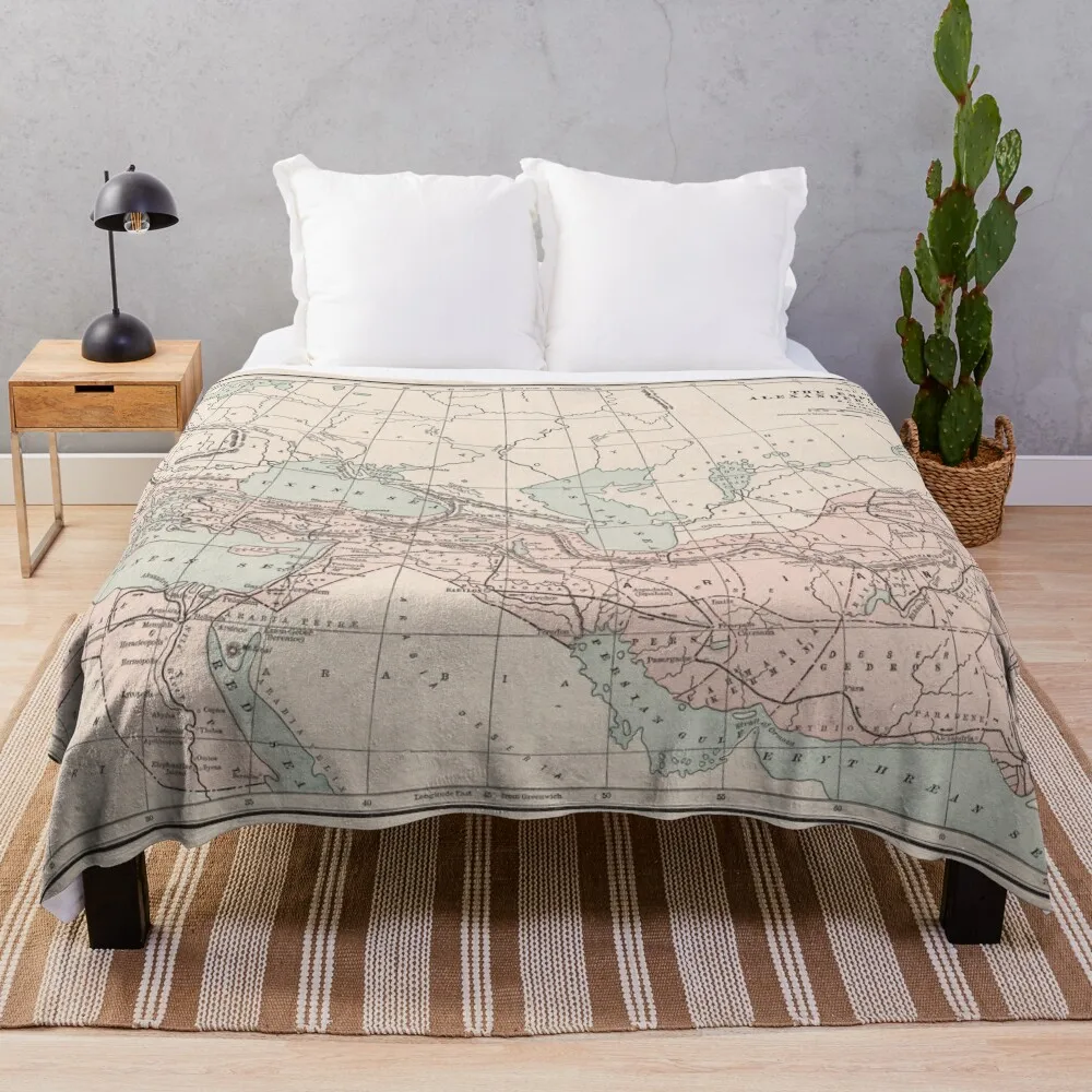 

Alexander The Great Empire Vintage Map (1901) Throw Blanket For Decorative Sofa Nap Bed linens Blankets