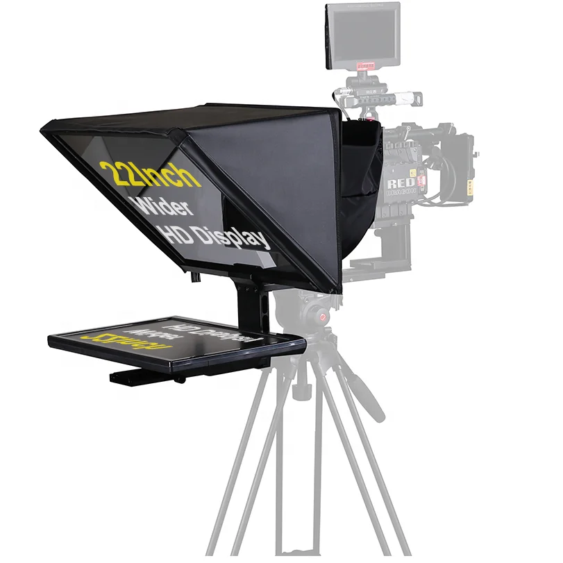 

Large Teleprompter System X22 Video and Audio TV Broadcast Prompter with 22 Inch Full HD Monitor for Interview Studio