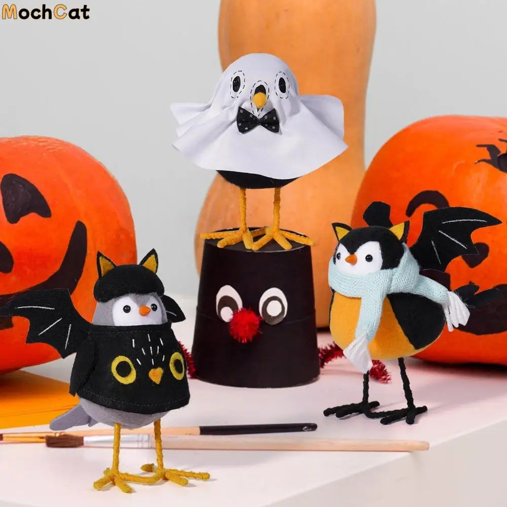 

Animal Ghost Bird Figurine Doll Plush Cartoon Table Fabric Bird Ornament Owl Stable Bird Doll Model Decoration Accessories