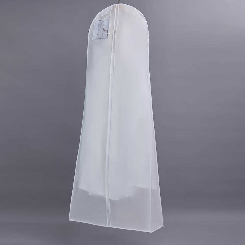 Wedding Dress Gown Garment Bags Storage Protector Cover with Clear ID Pocket Bridal Gown Long Dresses Prom Dress Dust Cover Bags