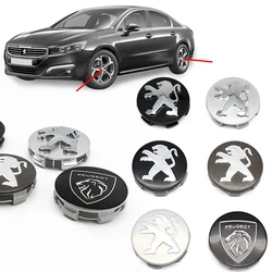 60mm 4 PCS Car Wheel Center Caps badge hubcap sticker  For Peugeot 206 307 308 3008 207 208 SW 407 508 2008 5008 107 106 205