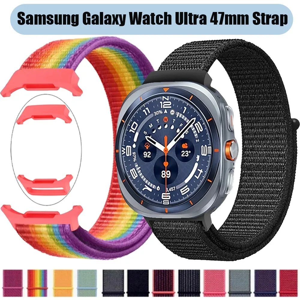 Nylon-Schlaufenarmband für Samsung Galaxy Watch Ultra 47mm Sportliches Komfortables Armband Galaxy Watch 8 Ultra 47mm Austauschbares Armband