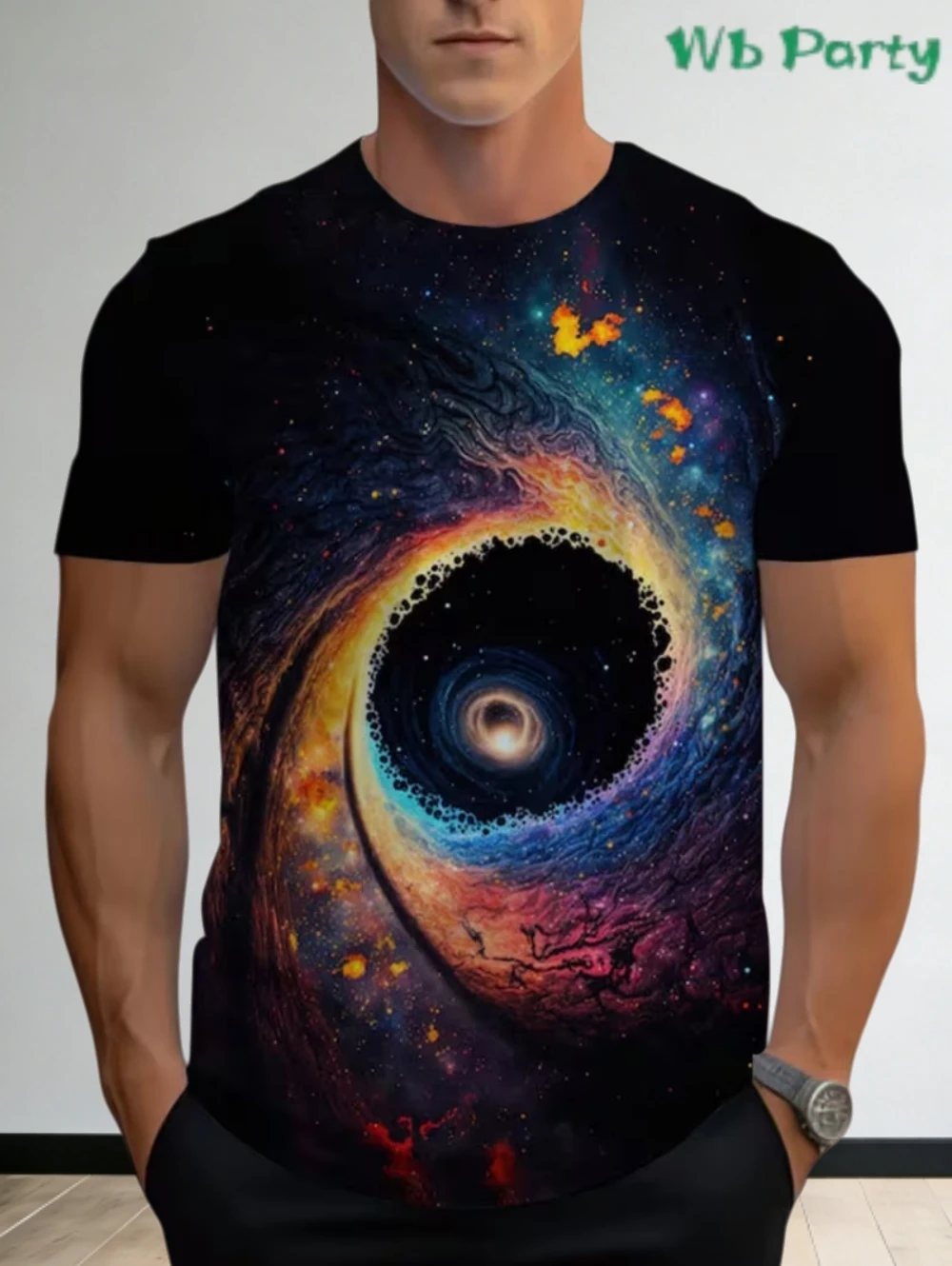 

Men's Universe Galaxy Pattern T-Shirt Color Vibrant Space Design Summer Round Neck Short Sleeved Top Casual Daily Men's Clothing