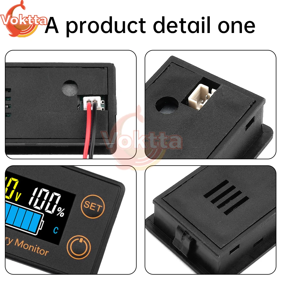 DC7-100V LCD Digital Battery Capacity Indicator Waterproof Intelligent Voltmeter Car Motorcycle Voltage Meter Battery Tester