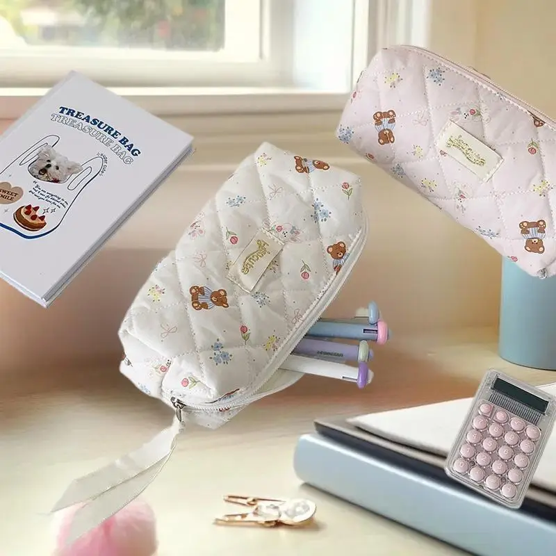 جميل الدب التوضيح حاوية القلم كبيرة الحجم الأكاديمية ملحق تخزين محفظة أنيقة المؤنث حقيبة أدوات الزينة الهدايا #3