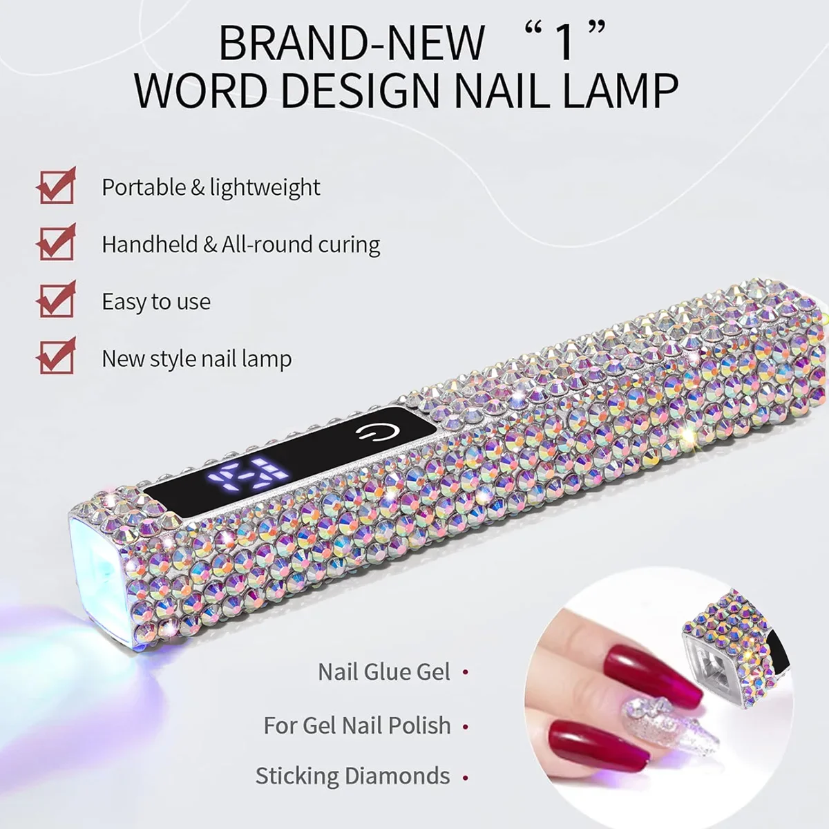 Portable Mini Dryer Lamp UV LED Nail Light For Curing All Nail Gel USB Rechargeable Nail Art Tool Home Travel Use