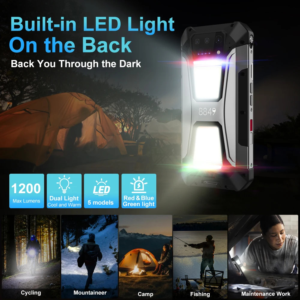 8849 Tank 2 PRO Unihertz هاتف ذكي متين مع جهاز عرض 2.4K عرض 24GB 512GB هاتف محمول 23800mAh 120W أندرويد 14 هاتف