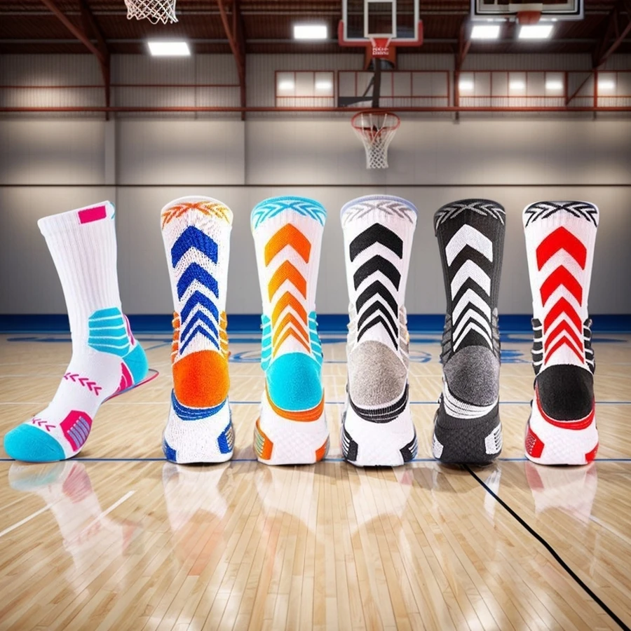 

Мужские спортивные носки - дышащие, влагоотводящие, из полиэстера, с стильным ромбовидным узором, для занятий спортом, пеших прогулок, велоспорта и