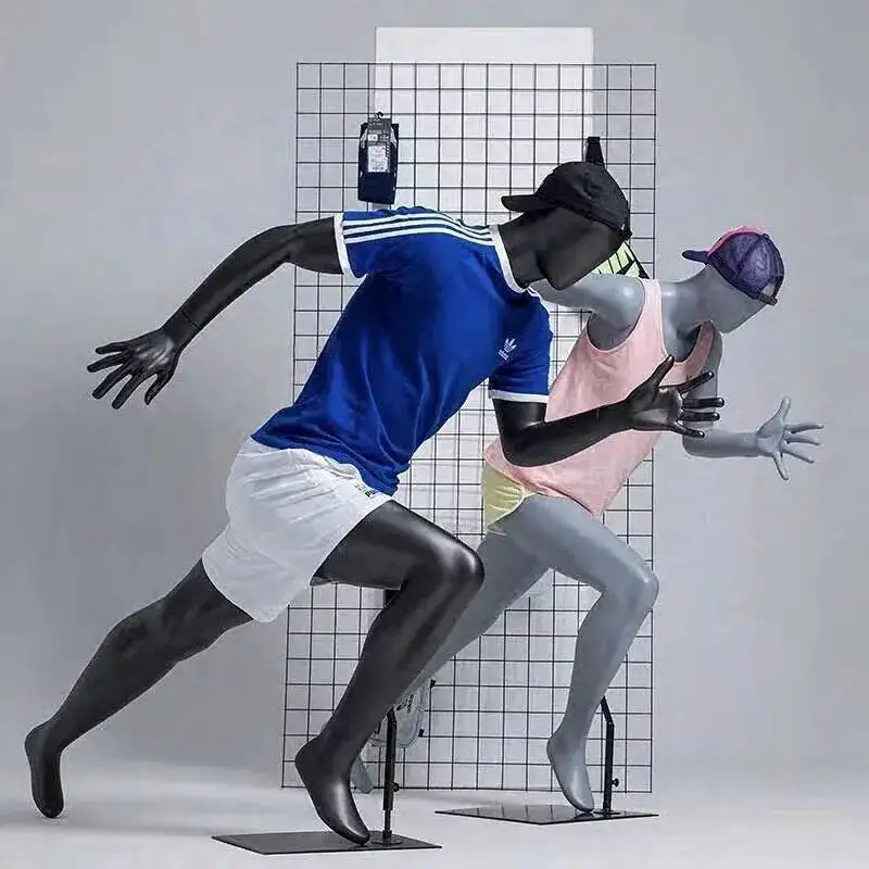 

Display Black Grey Muscular Male Sport Female Display Dummy Model Clothing Running Sport Full-Body Mannequin For Rack