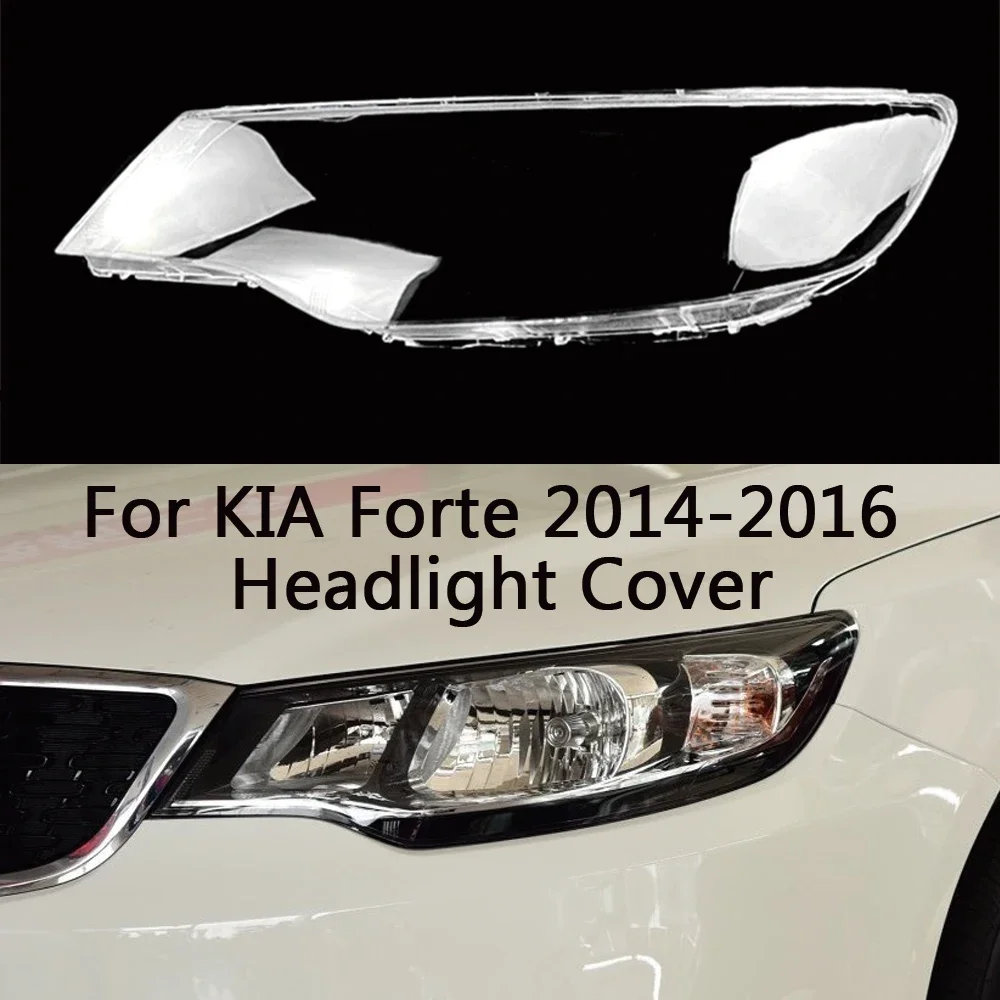 

HTTCY For Kia Forte 2014 2015 2016 front Car Headlight Cover Lens Shell Lampcover Lampshade Headlamp Light mask