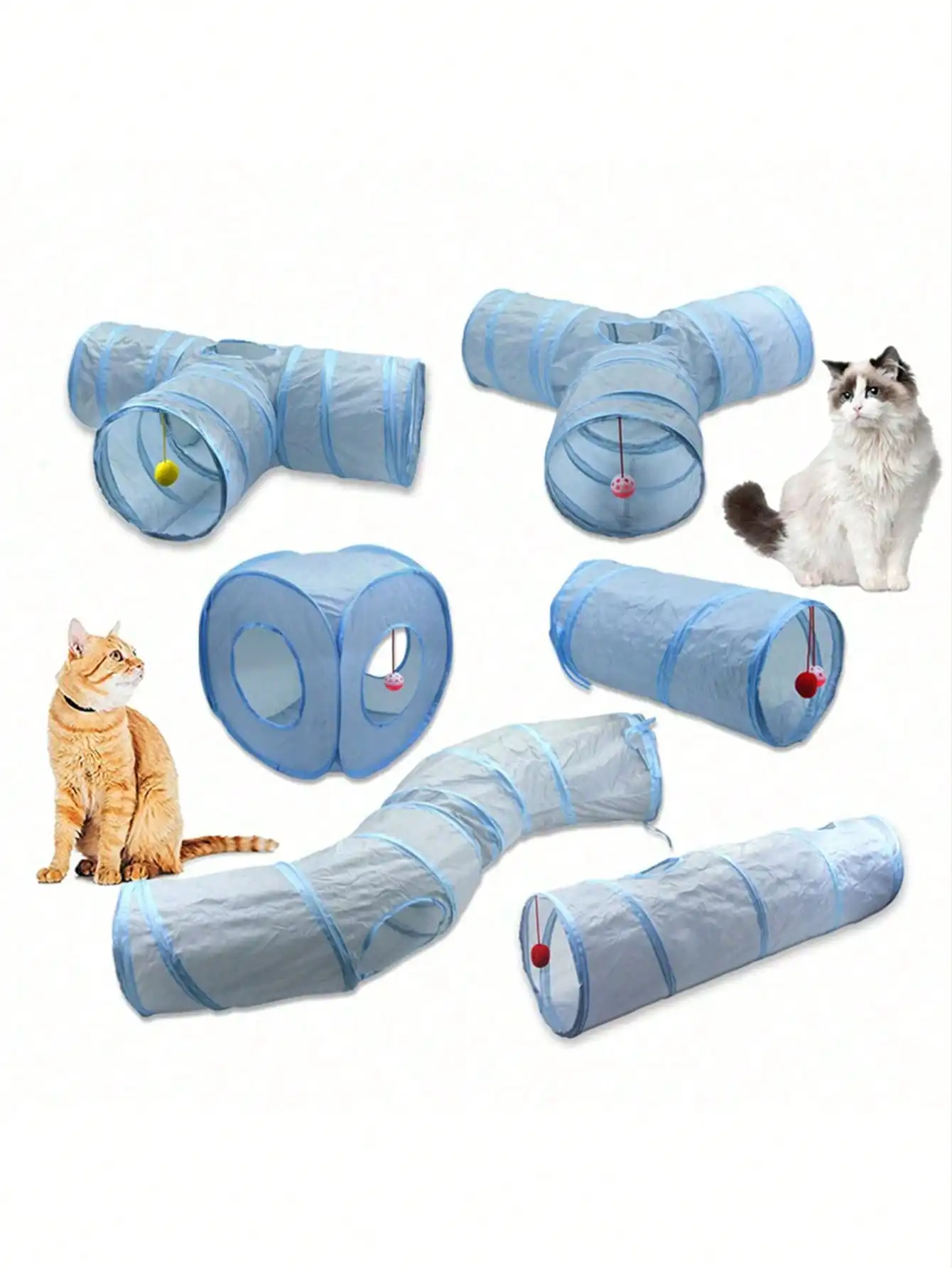 

Foldable Pet Cat Tunnel Tube Toy, Indoor Cat Tunnel With Observation Hole, Suitable For Cats, Small Dogs, Kittens, Rabbits