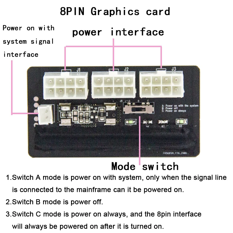 Graphics card external power supply DPS server power refit 550W GPU  adapter card power on with Motherboard