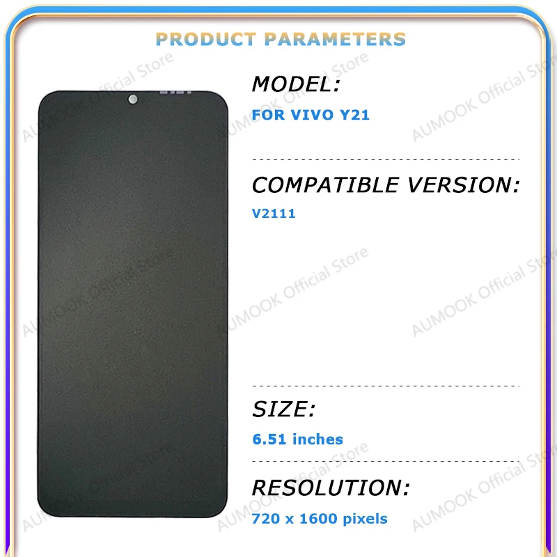 Wyświetlacz LCD IPS do Vivo Y21 V2111 Ekran Dotykowy Digitizer Zespół Wyświetlacz LCD z Ramką Części Zamienne do Naprawy — zdjęcie produktu 2