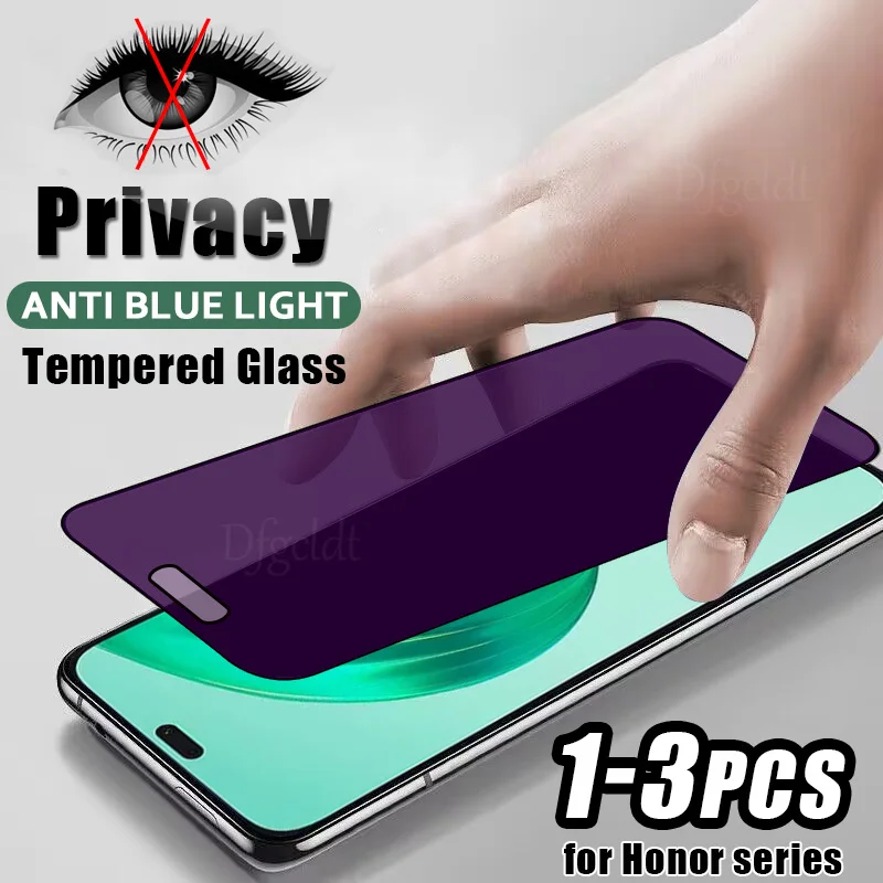 

Anti-spy Anti Blue Light Glass For Honor X8B X8A X8 X7B X7A X7 X6A X6 X5 Plus Screen Protector For Honor Play 6T 6C 7T 8T Pro