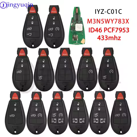 jingyuqin keyless Go 433Mhz ID46 Remote Car For Jeep Grand Cherokee Chrysler Town &amp; Country 300 Dodge Caravan 1YZ-C01C Smart key