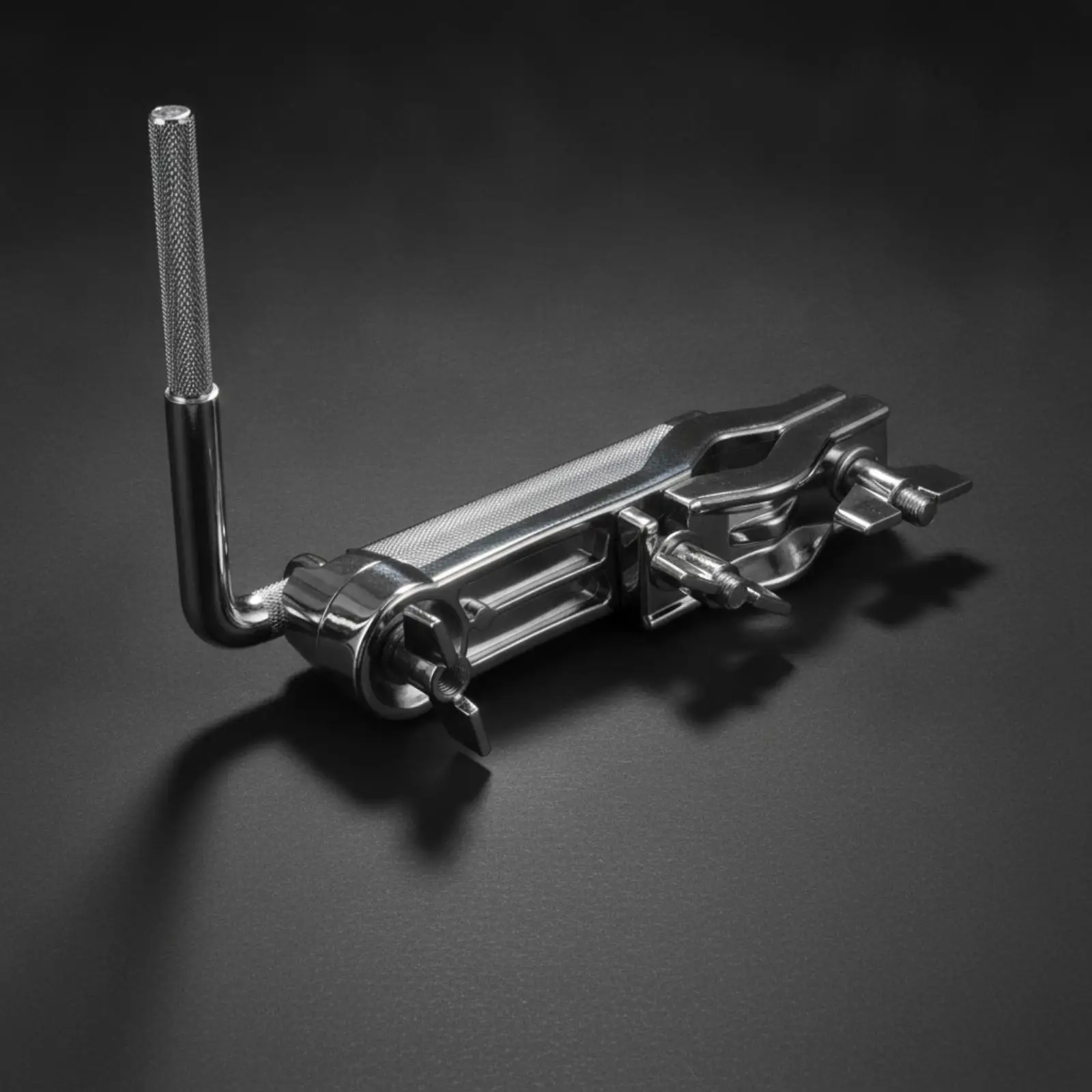 Drum Rack Extension Clamp Chrome-Finished Drum Clamp with L-Rod Adjustable Percussion Holder for Drummers, Percussionists,