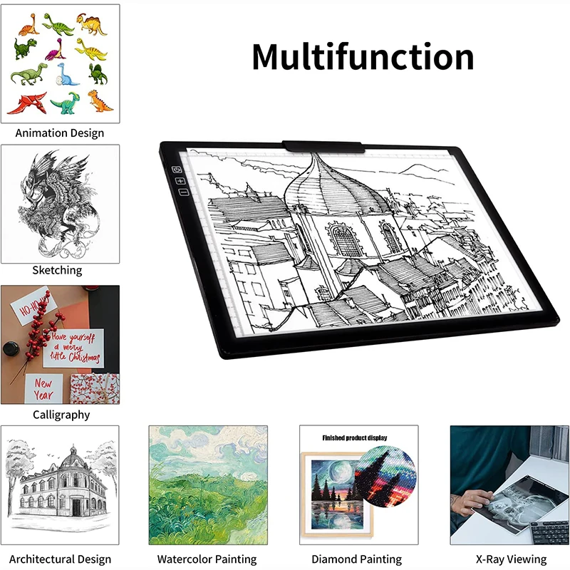 A4 Rechargeable Led Bright Ultra-Thin Light Pad A4 Powered by Lithium Battery for Cricut Vinyl Drawing Crafting Box