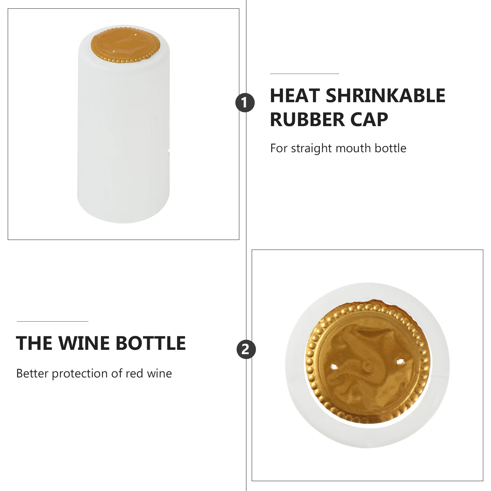 

50pcs Bottle Heat Shrink Capsules 30mm PVC Sealing Film White Bottle Cover Suitable Restaurant Home Winery