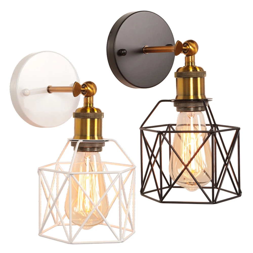 

Винтажные железные промышленные настенные светильники, светодиодный абажур для прикроватной лампы, гостиная, кафе, внутреннее освещение, декор, светильник E27, настенное бра