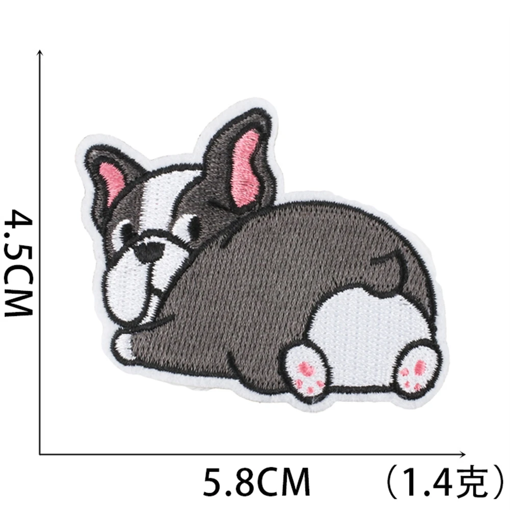 1pcs Patch Dog Love Stickers Iron On Patches for Clothing Sewing Embroidery Fusible Applique Badge Decoration Stripes