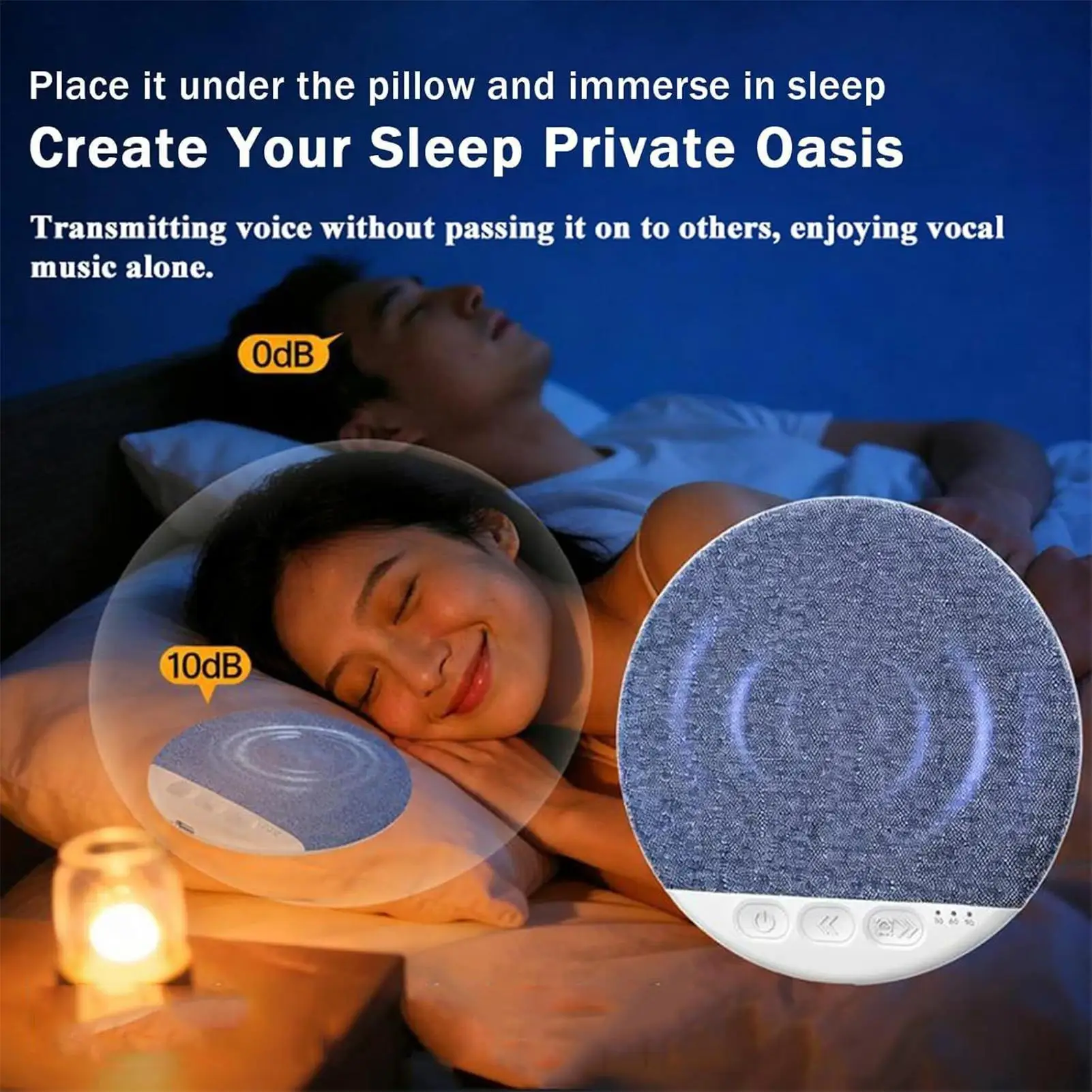 Sleep Speaker Under Pillow Wireless Headphones with Timer Bone Conduction Under Pillow Sleep Speaker for Bed Bedroom Bedside