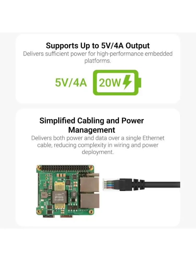 

R53C Easy To Install PoE+ HAT Module Offering 20W Output In Small Form Factor For Hardware Projects