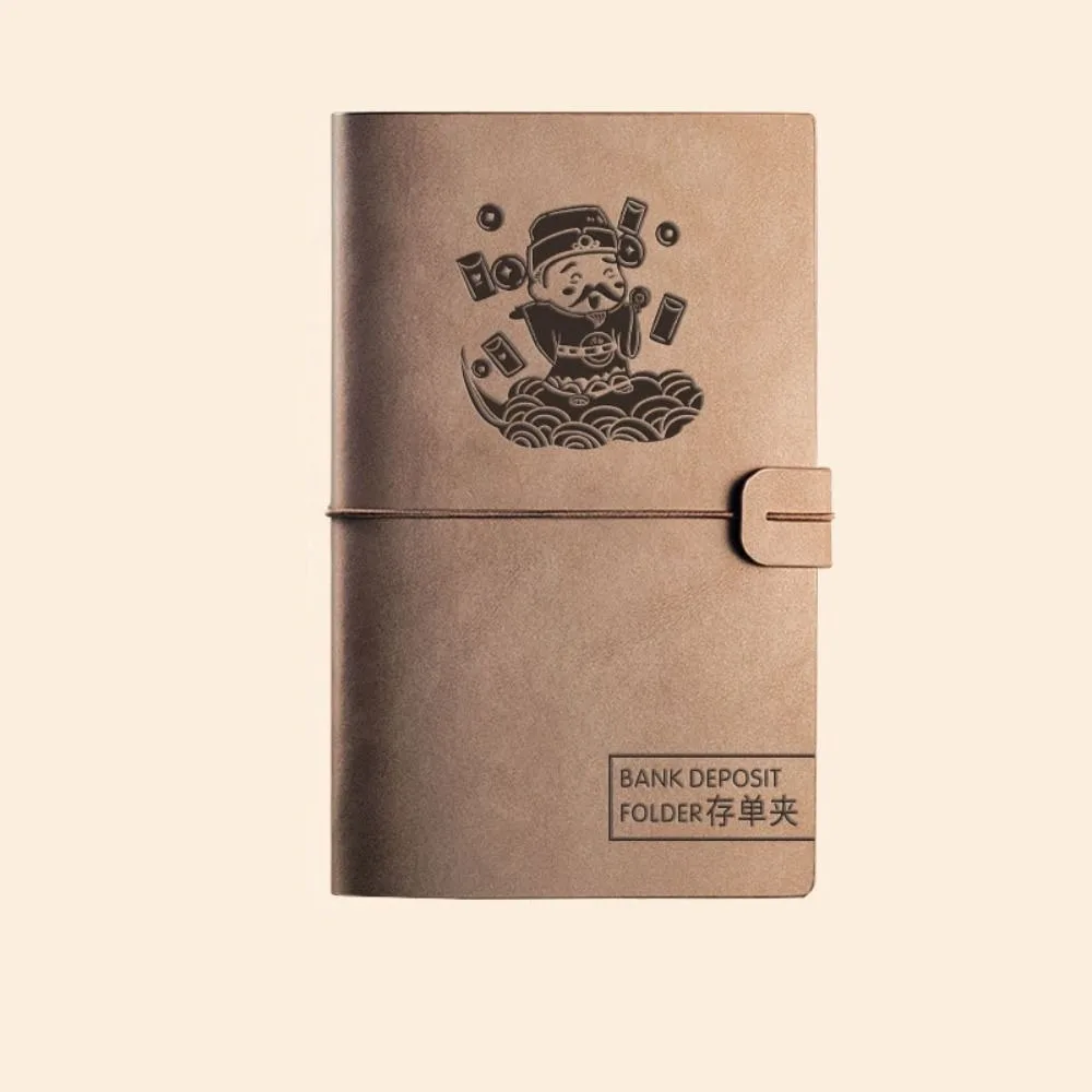 PU Leather Bill Planner Binder Reusable Loose-leaf Money Budget Binder Cash Envelopes Transparent Savings Challenges Notbook