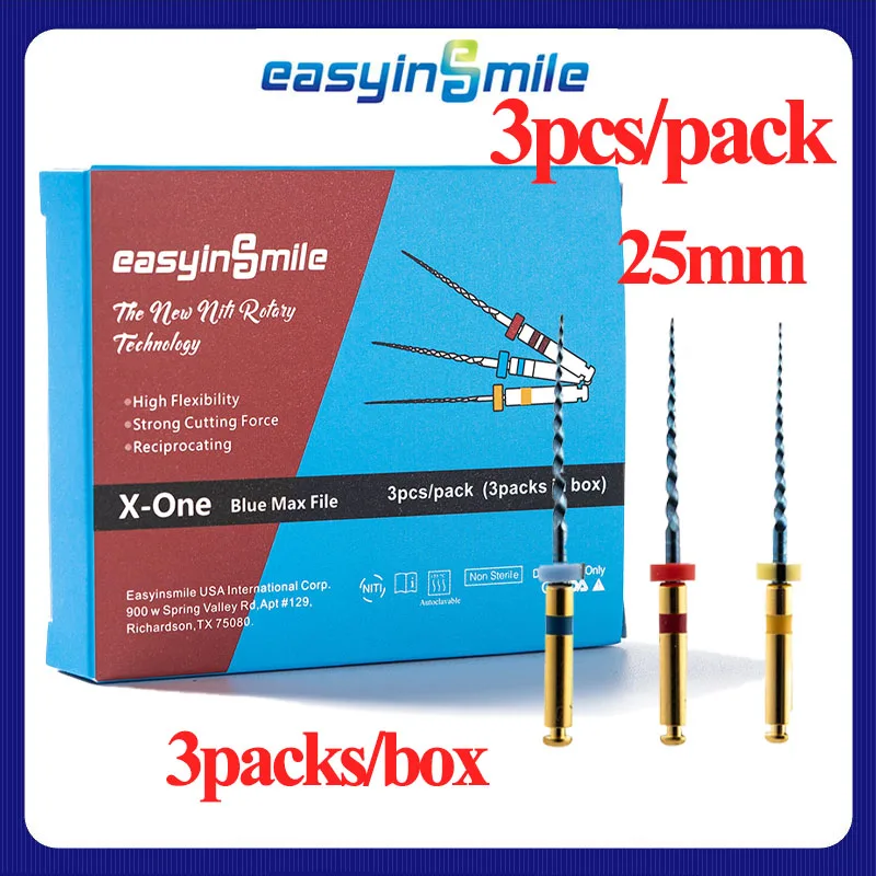 

9 шт./3 упаковки Easyinsmile стоматологические эндодонтические роторные файлы X-one волнистые файлы NITI файлы двигатель корневых каналов возвратно-поступательные наконечники 25 мм