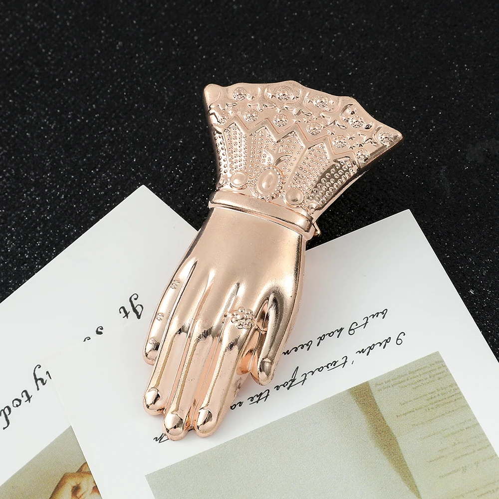 Elegant Lady's Hand Books Clip - Document Handbook Storage Notebook Vintage Metal Paper Page Holder Accessories, Office School V