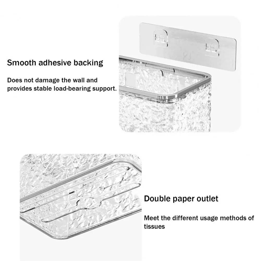 Dustproof Tissue Dispenser Glacier Pattern Tissue Case Wall-mounted Tissue Box Dispenser with Sealed Waterproof Design