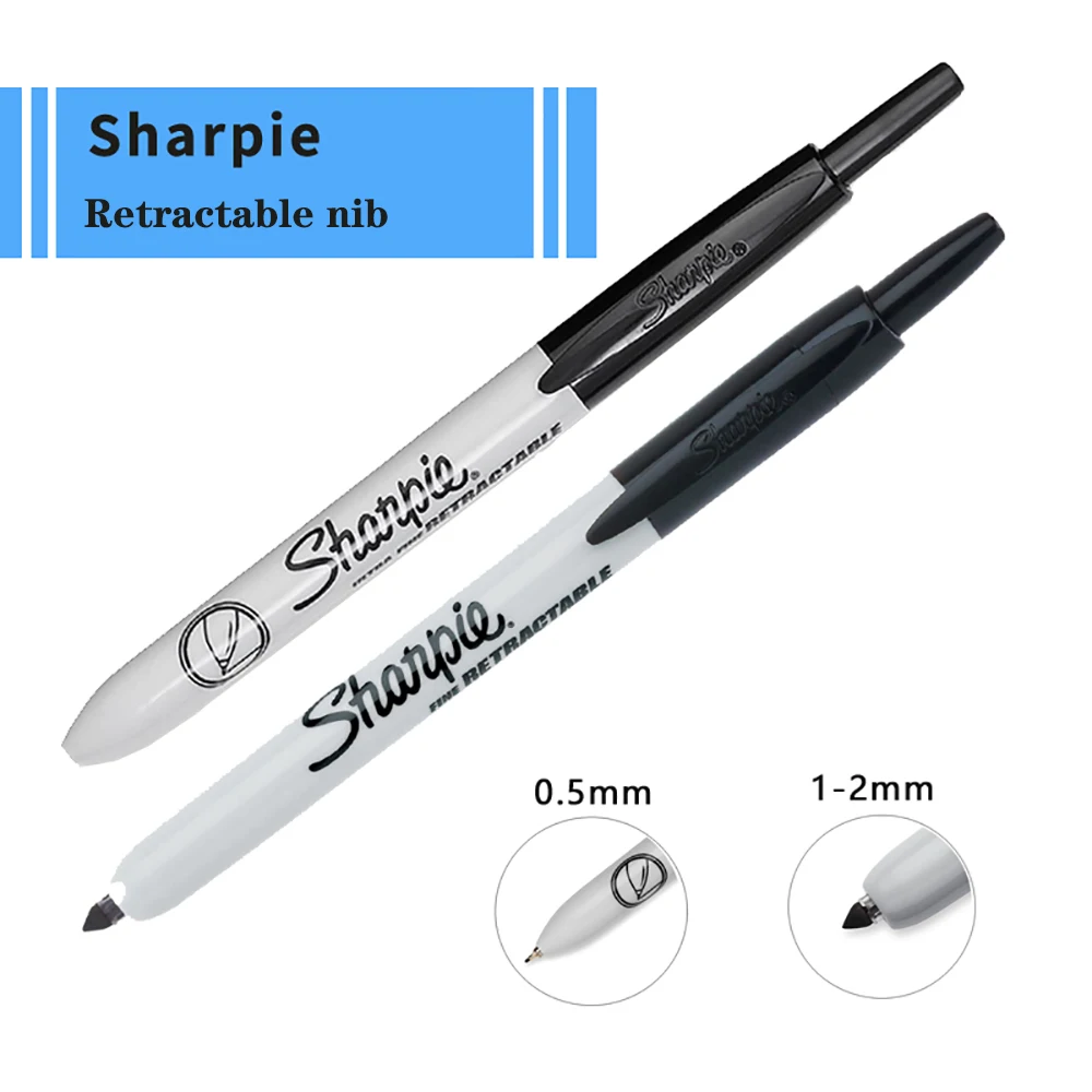 1 Pcs American Sharpie Retractable Push Marker Pen Extremely Fine No Cap Marker Pen Oily Pen 32701 Art  Office Stationery