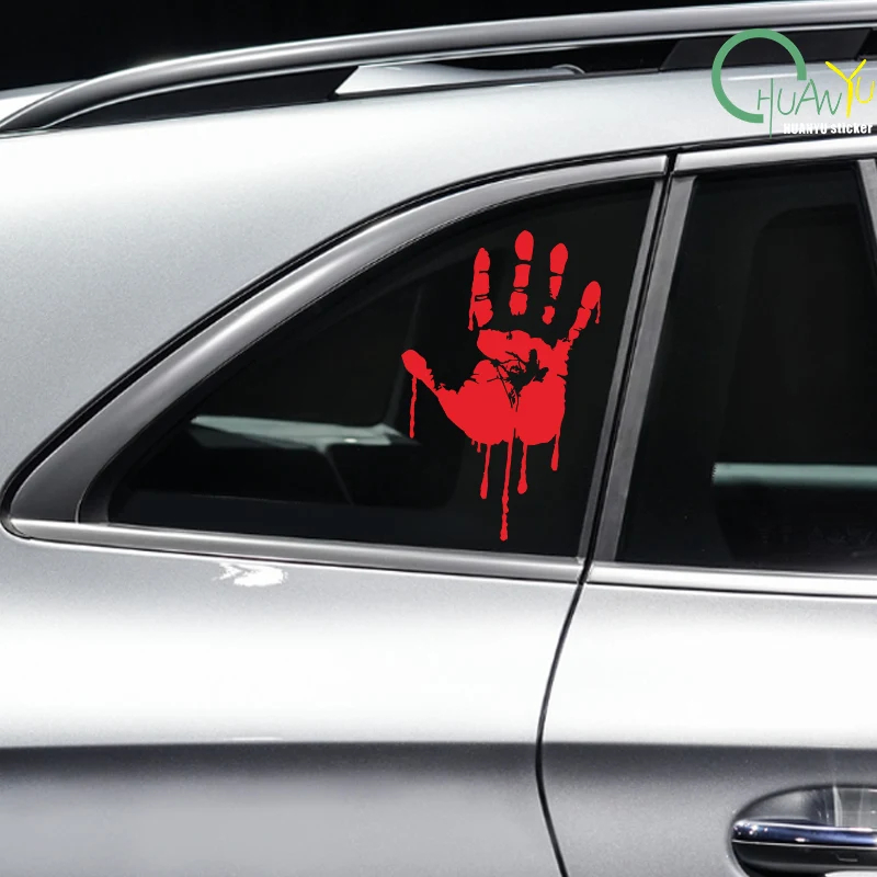 Blood Handprint Car Personalized Body Rear Window Triangle Window Terror Vinyl Waterproof Electric Car Sticker