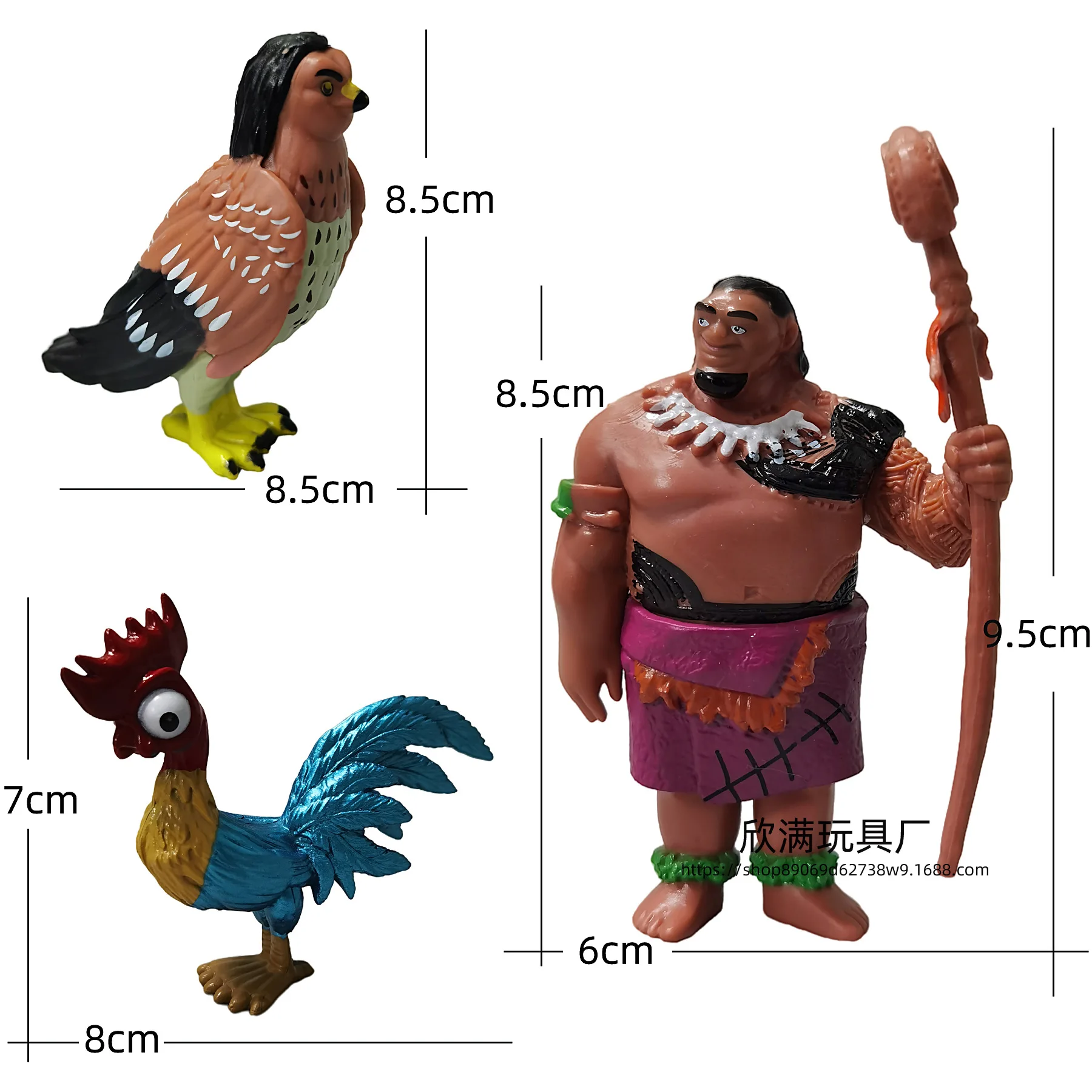 6-10pcs/set 5-11cm Moana Princess Maui Chief Tui Tala Heihei Pua Action Figure Brinquedo Toys For Children New Year Gift