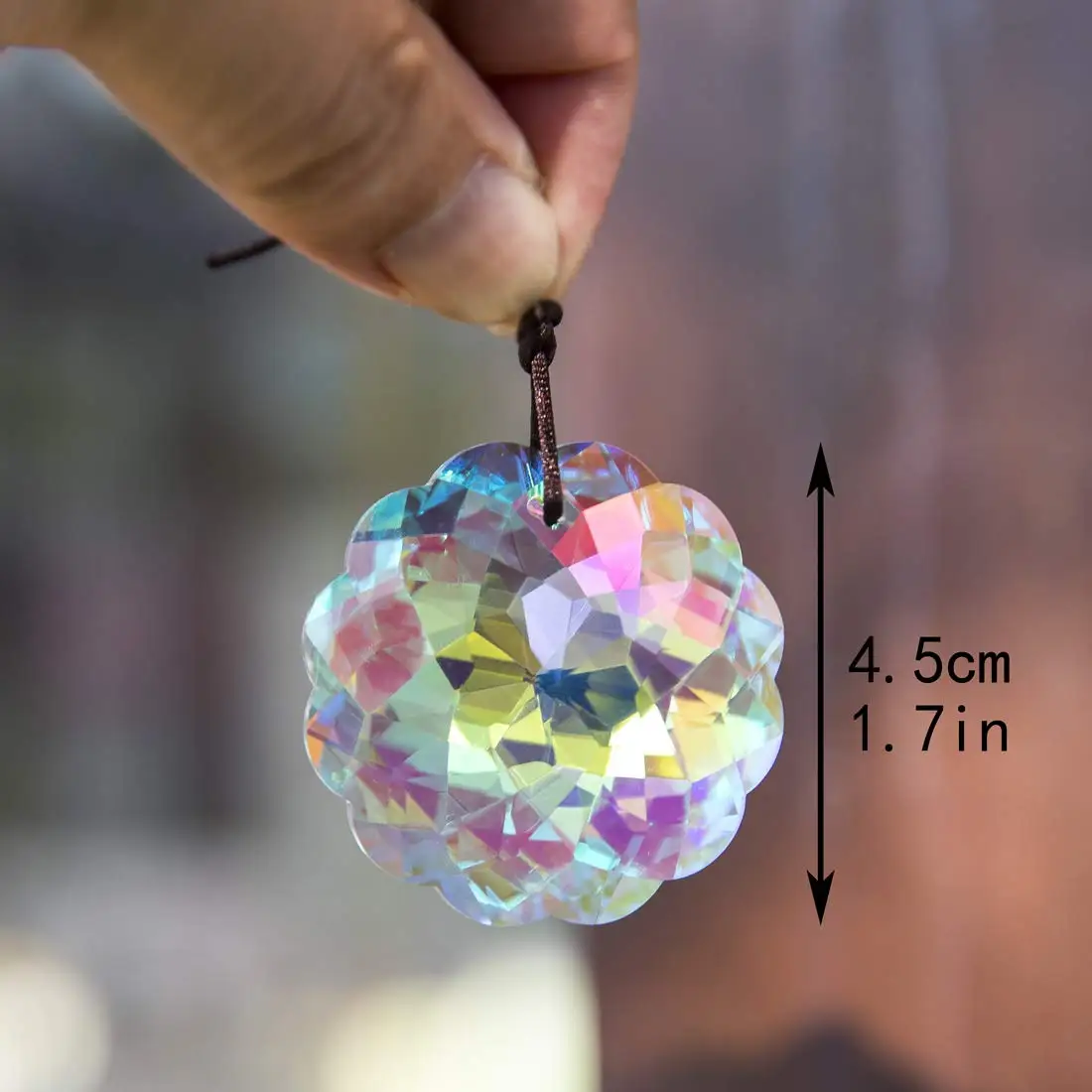Colorful Crystal Sun Catcher Rainbow 1pc Maker Prism with Hanging Chain for Thanksgiving Home Decoration Gift Idea
