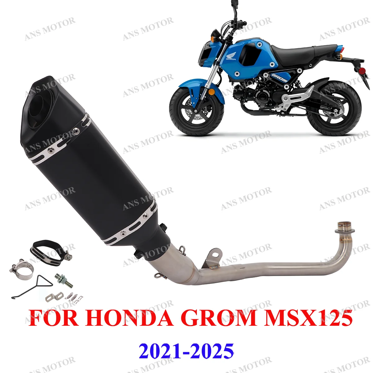 

Slip On For Honda Grom Msx125 2021-2025 Motorcycle Exhaust Full System Eacape Grom Exhaust Easy Install