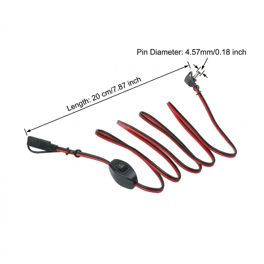 SAE to SAE Quick Disconnect Extension Cord 14AWG with Switch Suitable for Camper Trailer and Solar Battery Charging 180cm Length