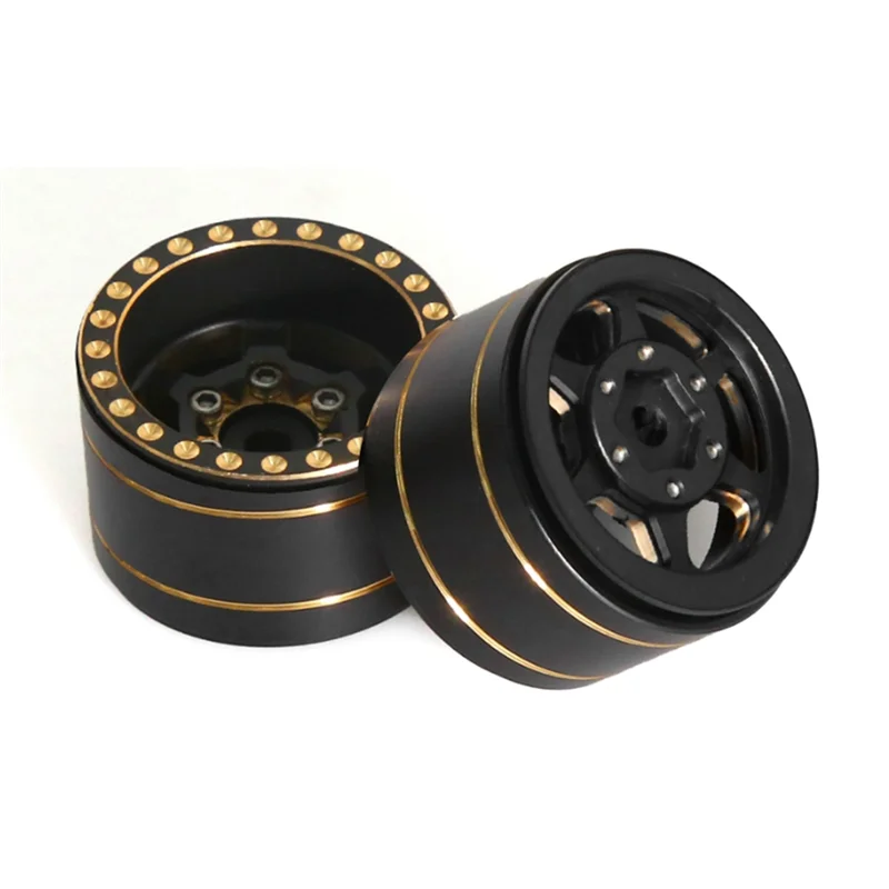 

New!4Pcs 1.0 Plus Brass Beadlock Wheel Rims Wheels For 1/18 TRX4M SCX24 FCX24 RC Car Upgrade Parts