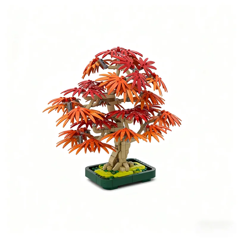 740 stücke MOC MOD Japanischen Ahorn Baum Herbst Bushier Modell Bausteine Architektur Spielzeug Weihnachten Geschenk Idee Bildung Ziegel Kinder