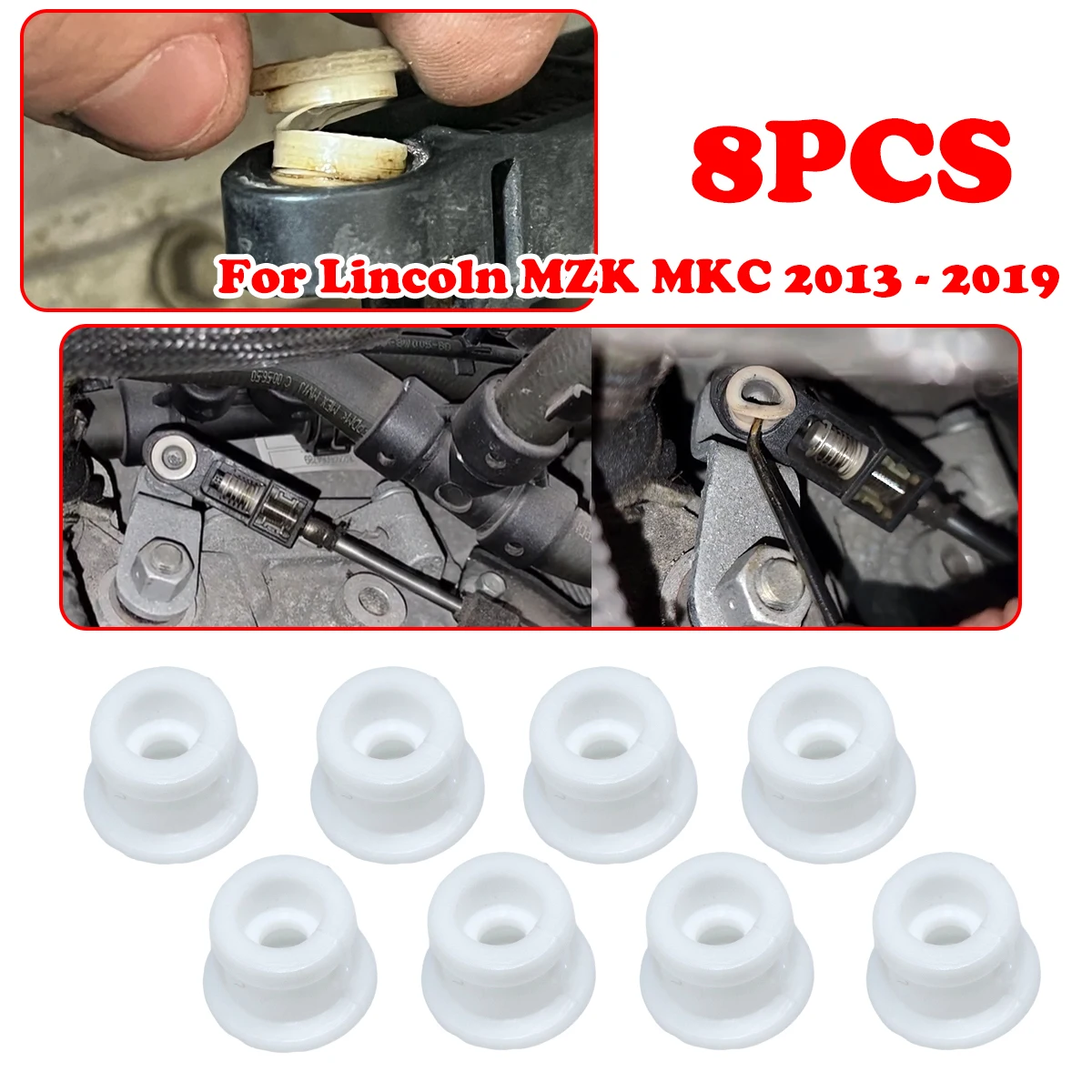 

8PC For ford Fusion Focus MK3 Kuga Mondeo Lincoln MZK MKC Shifter Cable Bushing AT Gear End Connector Sleeve Grommet Repair Kit