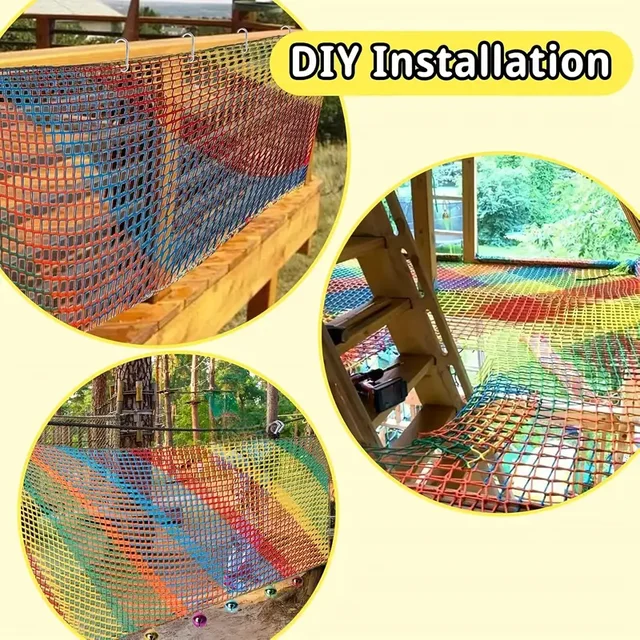 Colorful Nylon Mesh Child Safety Net Anti Falling Net Balcony Window Staircase Deck Football Field Fence Protection Baby Cat Dog 4