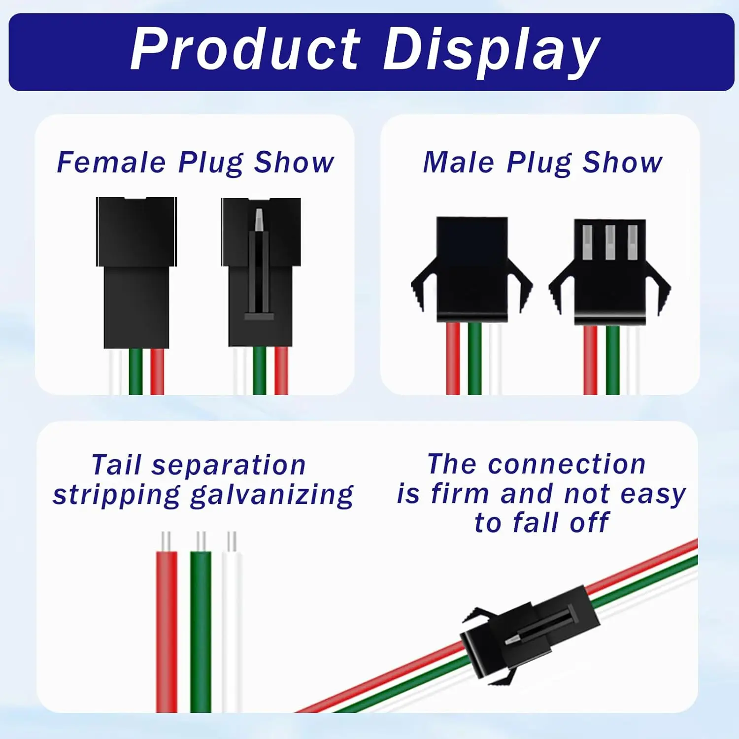 20 أزواج JST SM 3 دبوس 15 سنتيمتر موصلات ل WS2812B WS2811 WS2812 WS2814 SK6812 FOCB CCT LED قطاع أنثى ذكر 15 سنتيمتر 22awg سلك