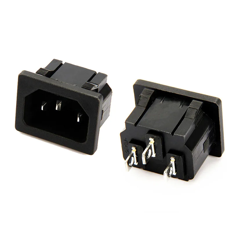 1/5/10PCS AC Power Socket C14 Inlet Power Socket Connector Plug Industrial Socket Plug IEC320 C14 3Pin UL/CQC/KC/VDE AC 10A