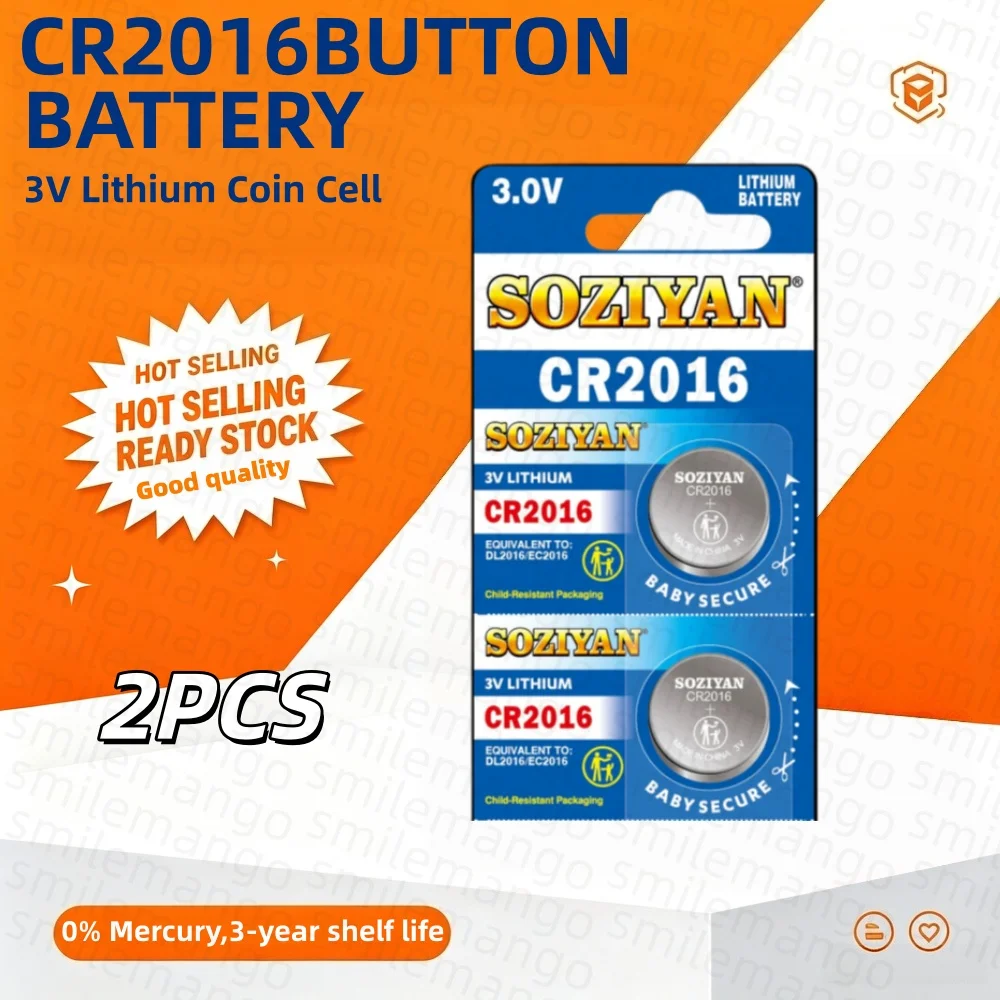 2-50PCS 3V 80mAh CR2016 Knoopcelbatterij DL2016 ECR2016 BR2016 3V Lithium Batterij Voor Horloge Autosleutel Afstandsbediening Computer Moederbord