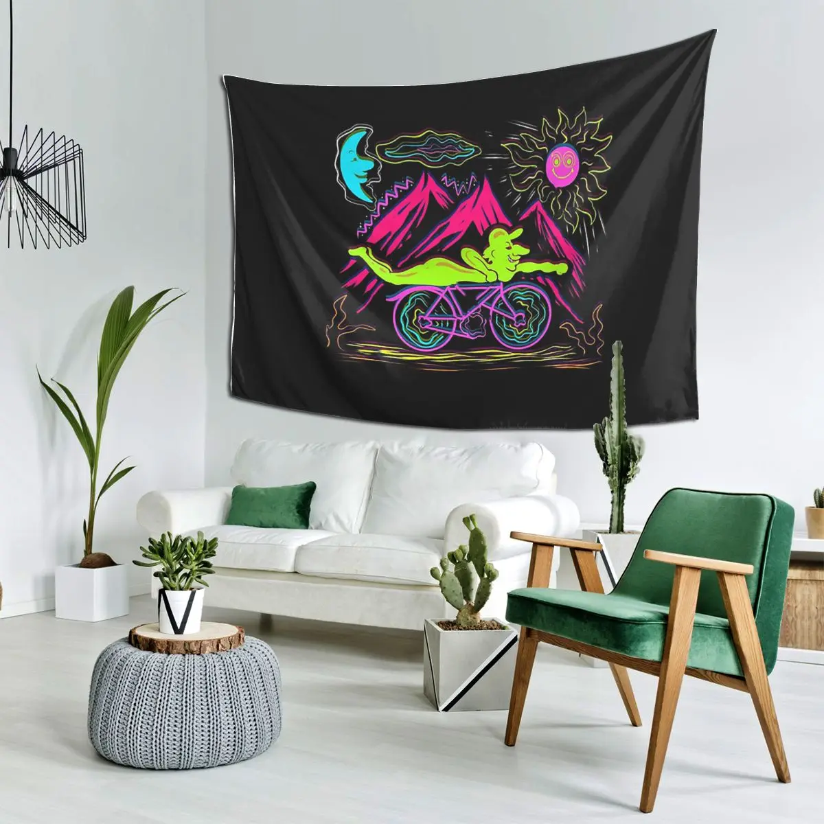 Bicycle Day 1943 LSD Acid Hofmann Trip Hallucinogen Tapestry Decor Art Aesthetic Tapestries  Home Wall Cloth Wall Hanging
