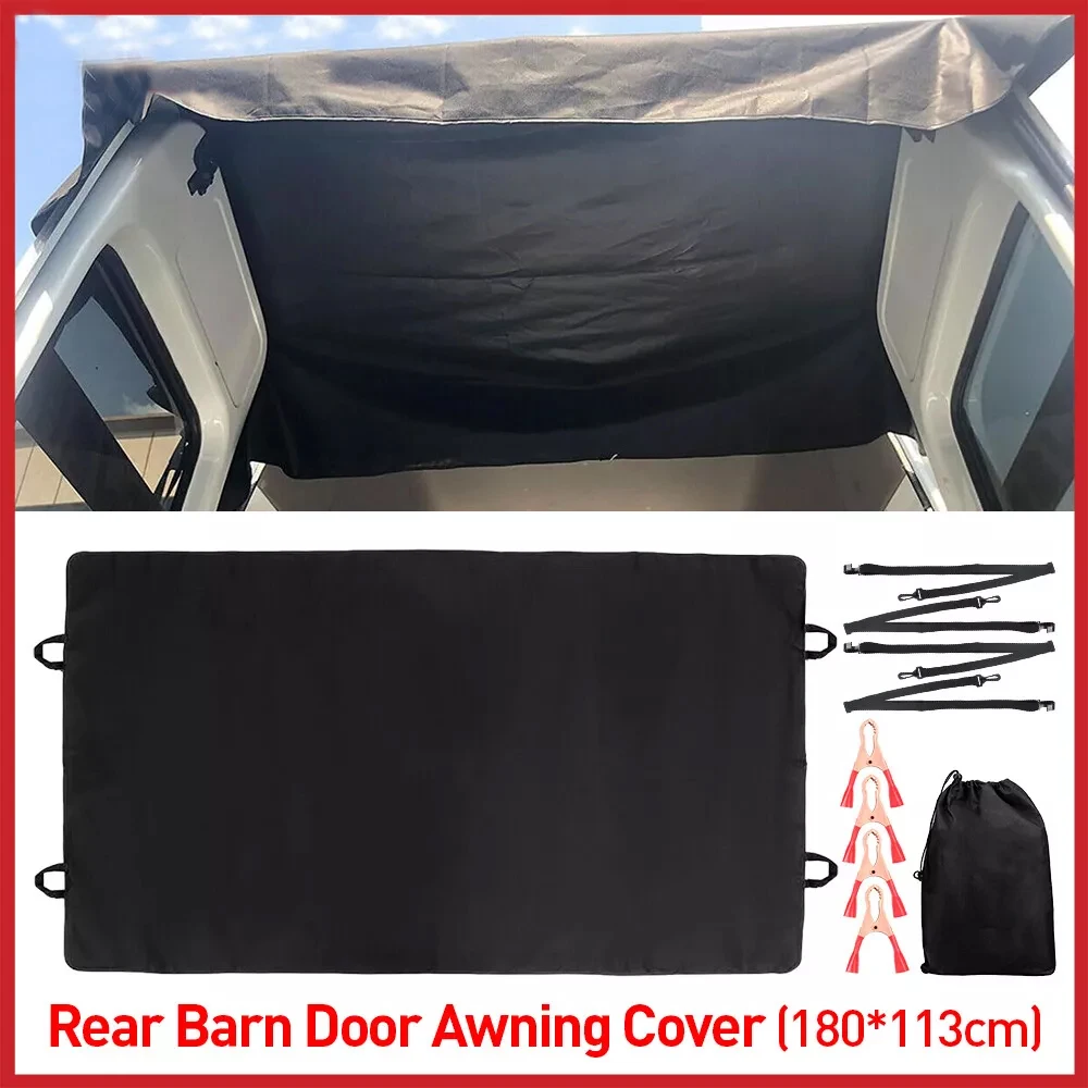 For Ford Transit Custom 2013 Onwards For VW T5 T6 Campervan For RV 600D Black Rear Barn Door Awning Cover Waterproof Sunshade