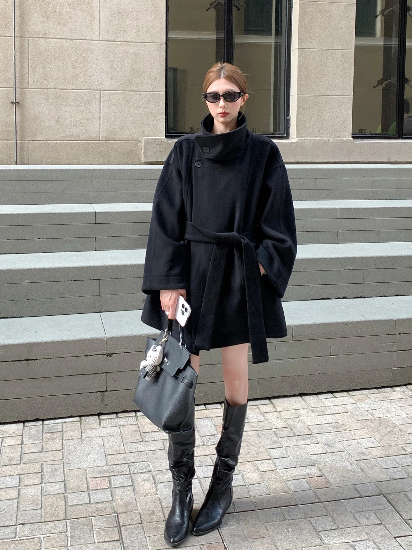 

Шерстяное пальто LingLai в корейском стиле, утепленное, для повседневной носки, зимняя верхняя одежда, женское модное приталенное пальто с отложным воротником