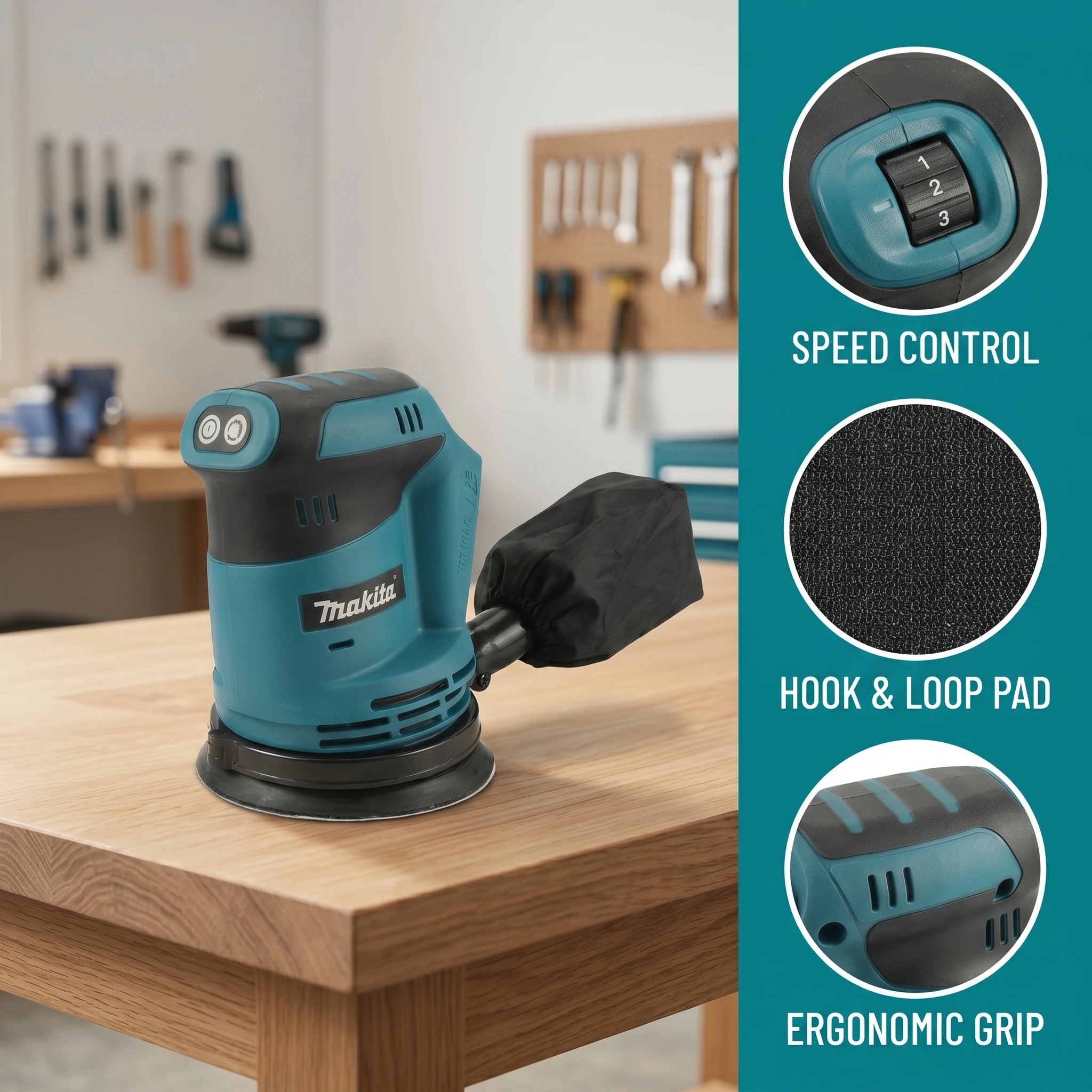 Makita DBO180Z 18V Brushless Cordless Rechargeable Disc Random Orbital Sander Woodworking Sanding Putty Polishing Bare Tool view 6