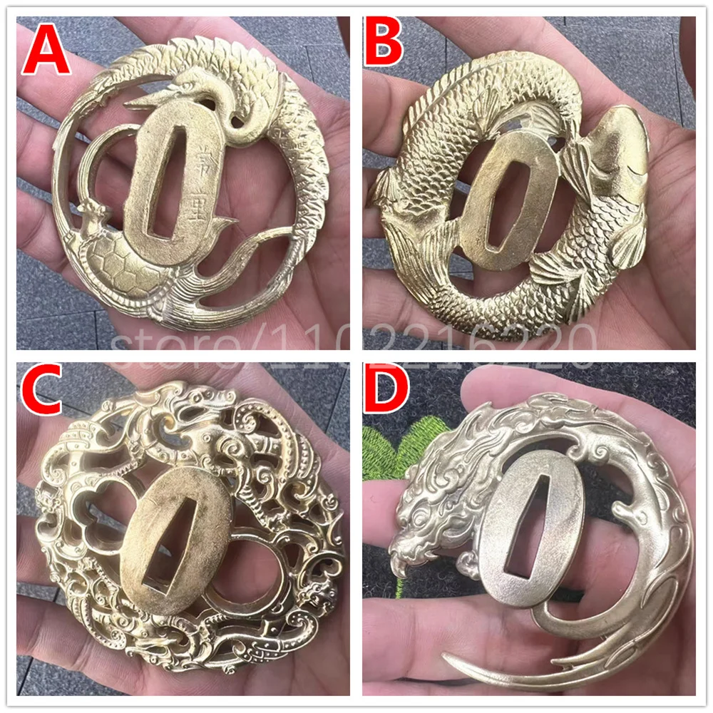 High Quality Copper Tsuba Brass Handguard Brass Guard For Japan Real Japanese Samurai Katana Sword Fittings Parts