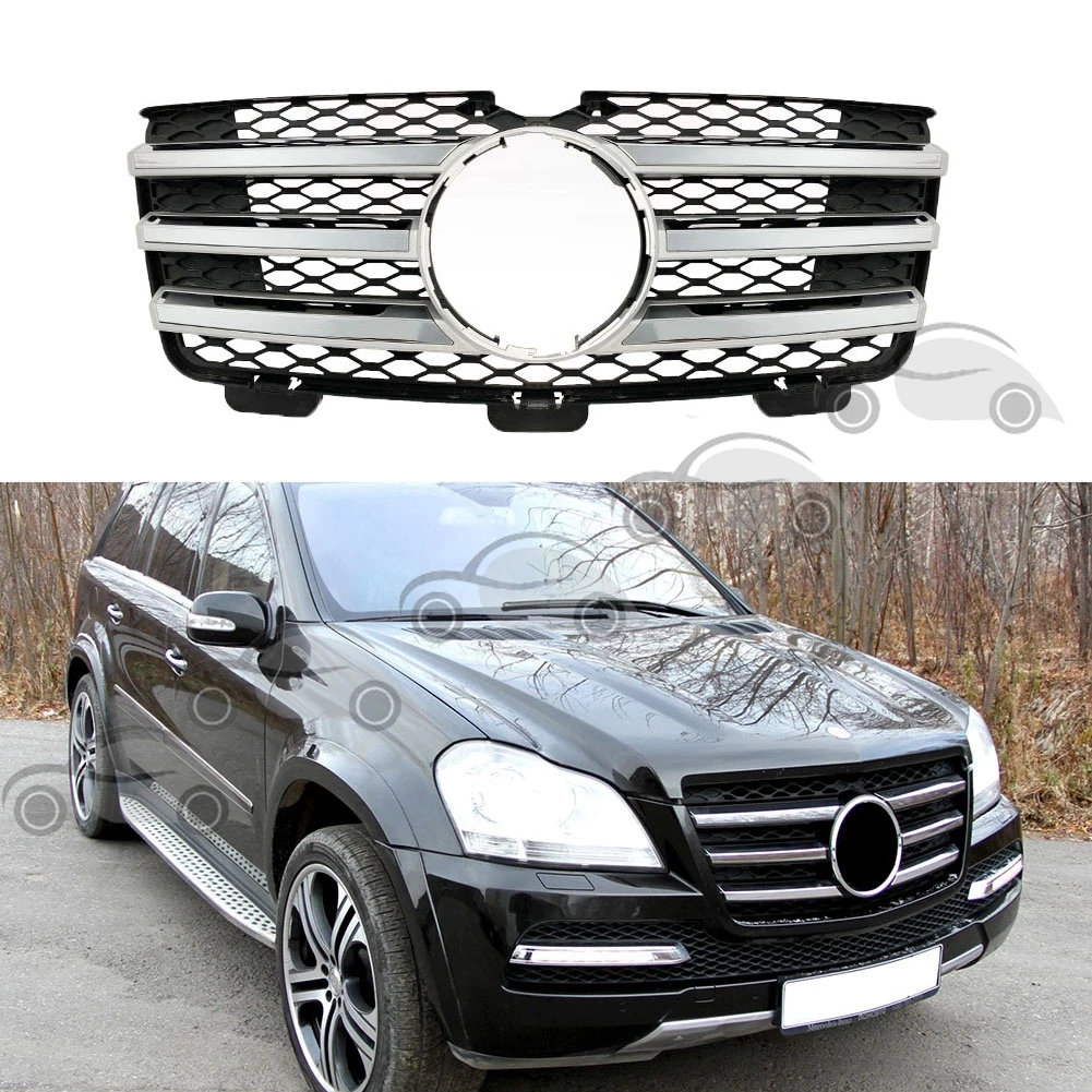 

Front Racing Facelilft Upper Grilles Cover For Mercedes-Benz X164 GL-Class 2007-2009 GT 3 Fins