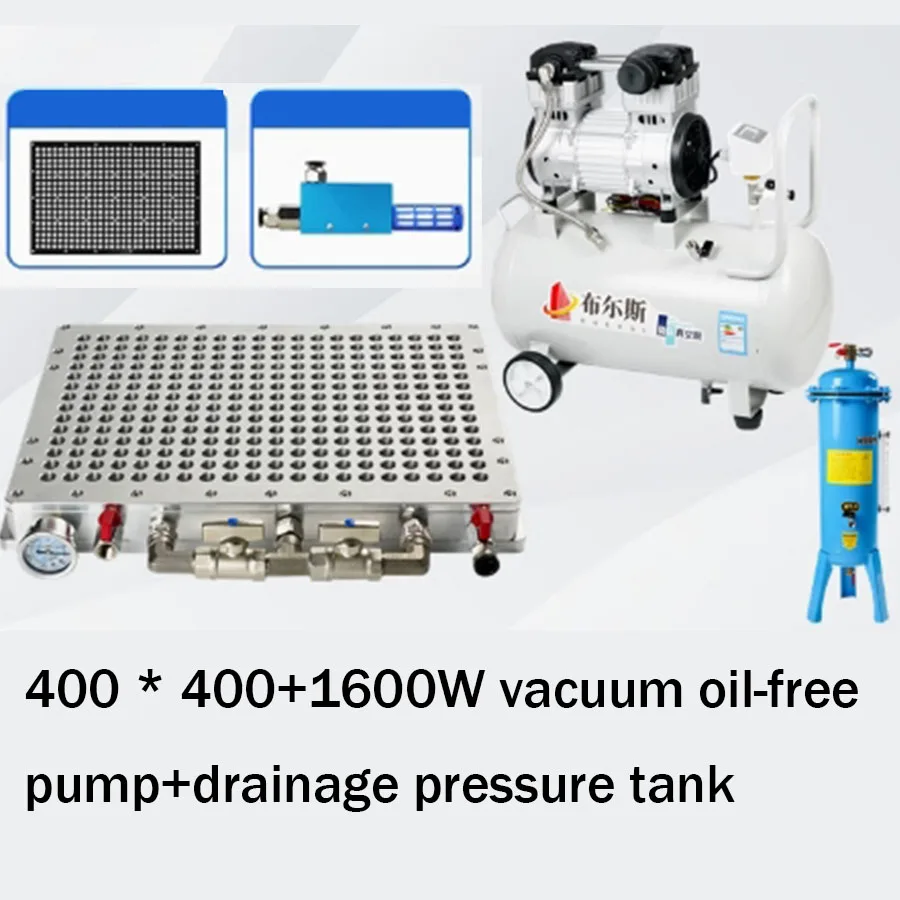 كوب شفاط فراغ مسامي باستخدام الحاسب الآلي الصناعي بدون شريط مانع للتسرب + مضخة خالية من الزيت بقدرة 1600 وات + خزان ضغط الصرف #4